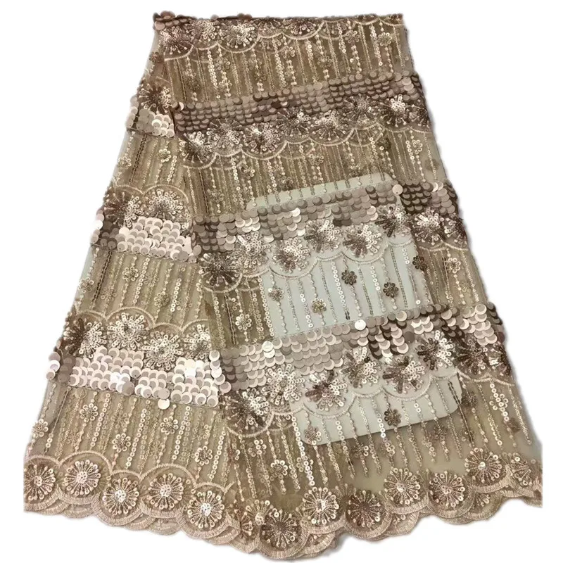 Gold Embroider 3D Dubai fabric shining party decoration mesh lace