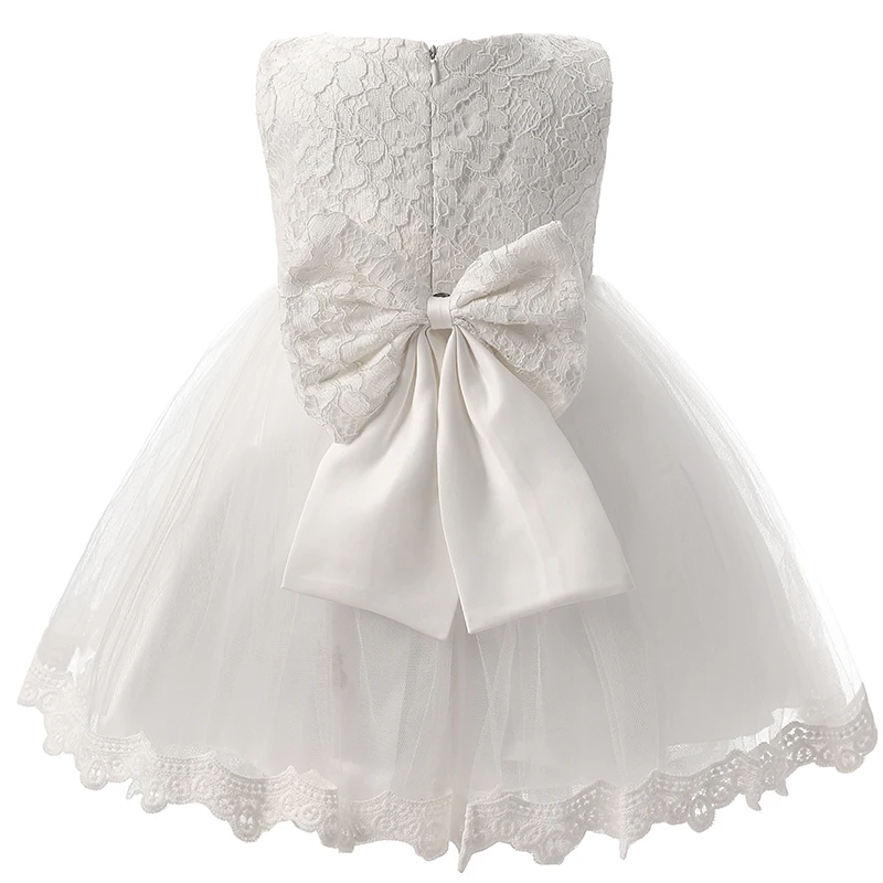 Винтажное Кружевное Свадебное пышное платье для маленьких девочек; платье принцессы для маленьких девочек на 1 год; платье для дня рождения; платья на крестины для новорожденных