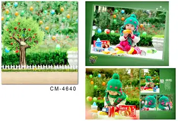 

Colorful Easter Eggs Photography Backdrops Background Spring Tree White Fence Photo Backdrops Photo Studio Newborn Photo Props