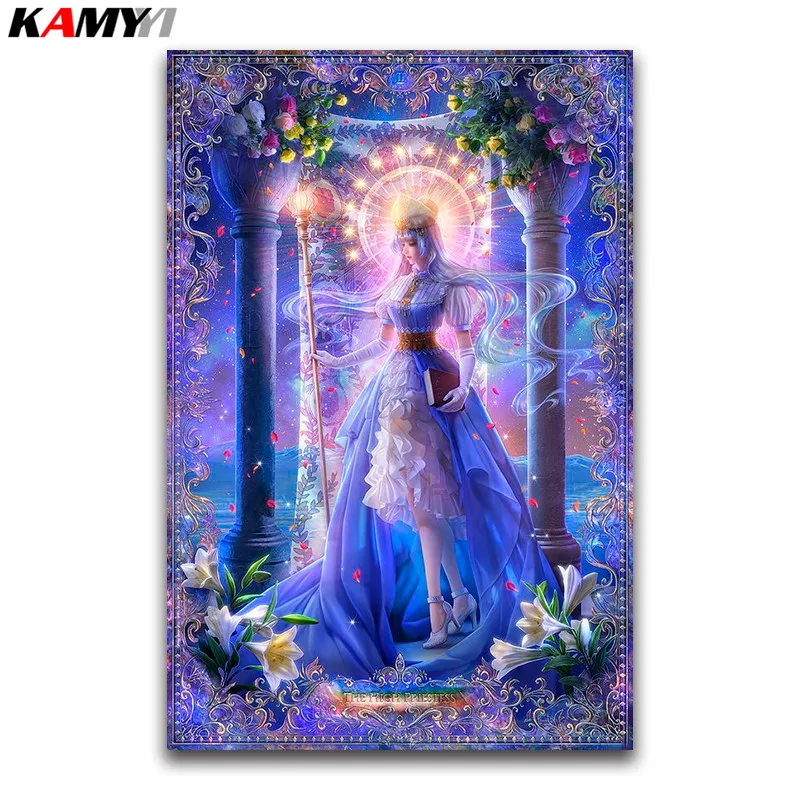 

5D DIY Diamond painting Cross stitch Peony girl Full square Diamond embroidery Cartoon beauty Diamond mosaic flowers Princess 04