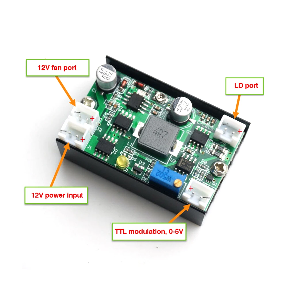 5A 1 Вт-5,5 Вт 405nm/450nm синий лазерный диод LD драйвер платы 12 В в понижающий постоянный ток привод цепи ttl модуляции 150 кГц