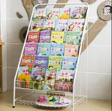 Children's bookshelf, iron art, magazine rack, floor - to - floor display, newspaper, newspaper and newspaper shelves 3 tier ladder bookshelf wood ladders standing shelves bookcase storage stand newspaper and magazine racks