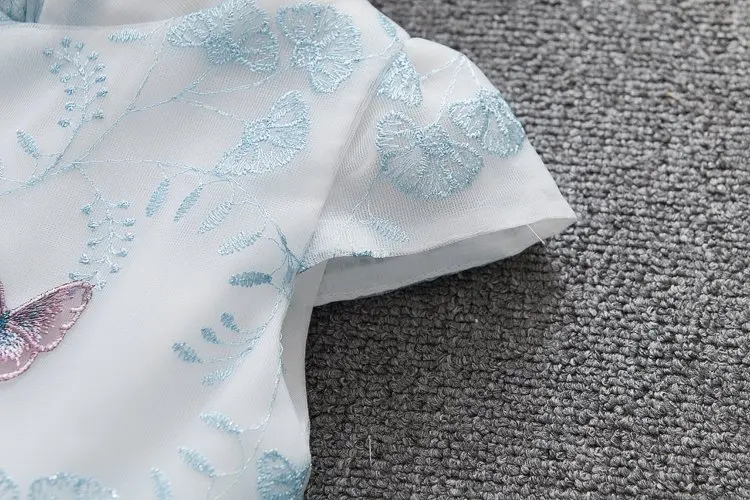 Новинка; vestido infantil; детское платье; летнее платье с вышивкой; платье принцессы без рукавов с бабочкой для маленьких девочек; праздничное платье; подарок