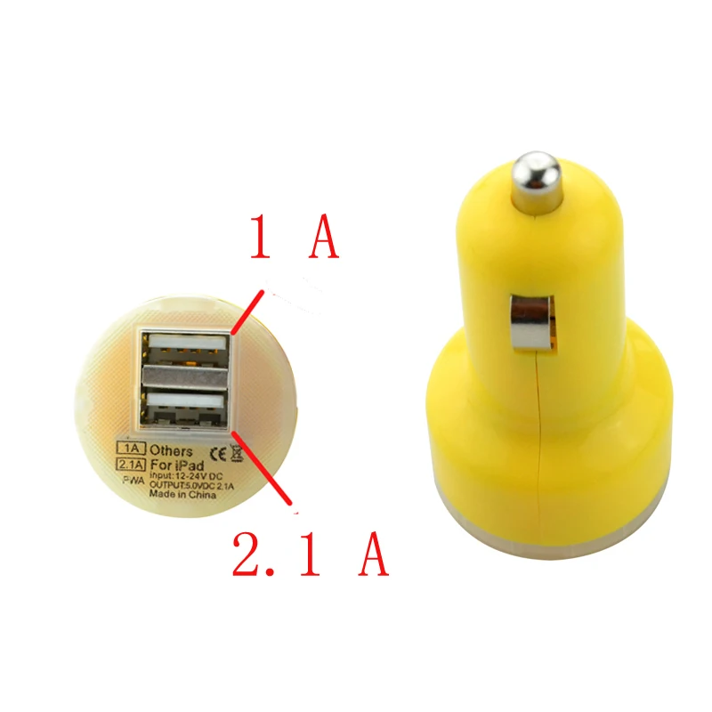 НС изменить 2.1A + 1A Dual USB Автомобильное Зарядное устройство 2 Порты и разъёмы