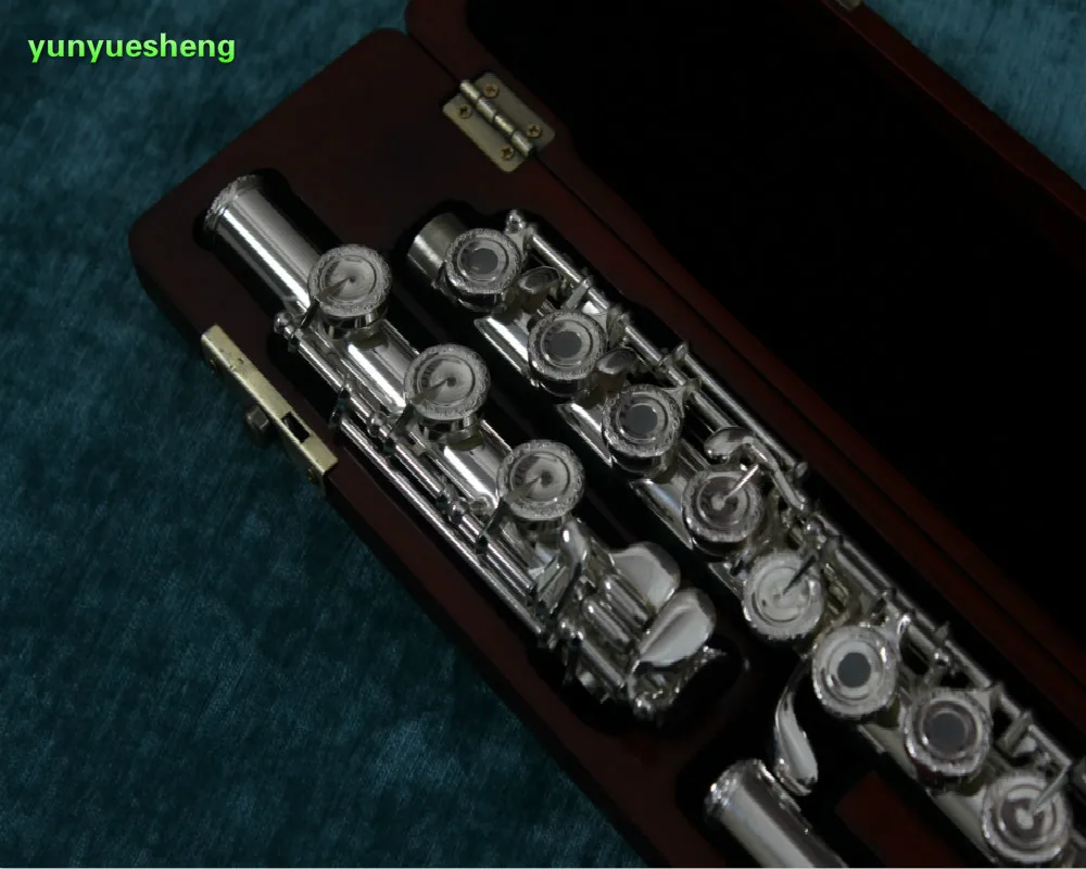 

High-Grade Sterling Silver flute C key French style carving key 17 open holes, offset G, E mechanism B footjoint
