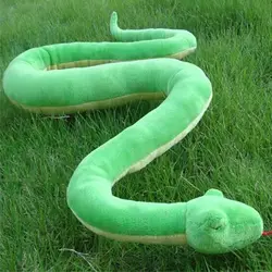 Большой 120 см зеленый сонный змея мягкие плюшевые игрушки моделирование мультфильм змея, забавные игрушки, подарок на день рождения