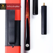 Weichster One 1Piece Handmade English Pool Cue Eucalyptus Burl Wood 8.0mm-8.5mm Ebony Cue with Case Set