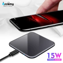 Ascromy 10 Вт Qi Беспроводное зарядное устройство Быстрая зарядка для samsung Galaxy S10 S9 S8 Plus S10E xiaomi mi 9 mi x 2s pad draadloze oplader