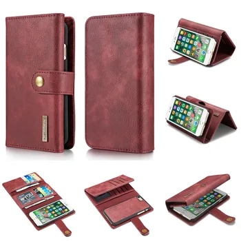 

Luxury Leather Removable Flip Wallet Card Phone Case Cover for Apple iPhone 6 6S 7 8 Plus X