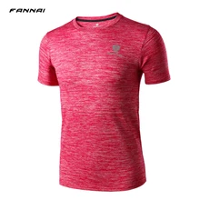 Фирменная Новинка, быстросохнущая Мужская футболка, для спорта на открытом воздухе, дышащая футболка с коротким рукавом, высокое качество, Мужская футболка для бега в тренажерном зале