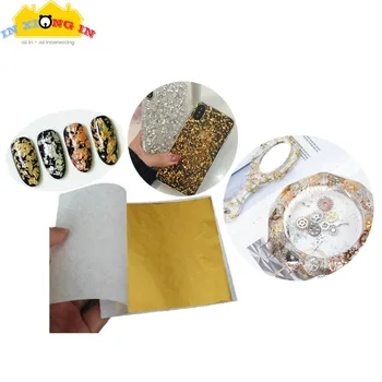 

100pcs Leaf Foil Sheet 9cm Silver Gold Foil Paper DIY Resin Handmade Jewelry Gilding Craft Phone Case Decor Nail Art Sticker