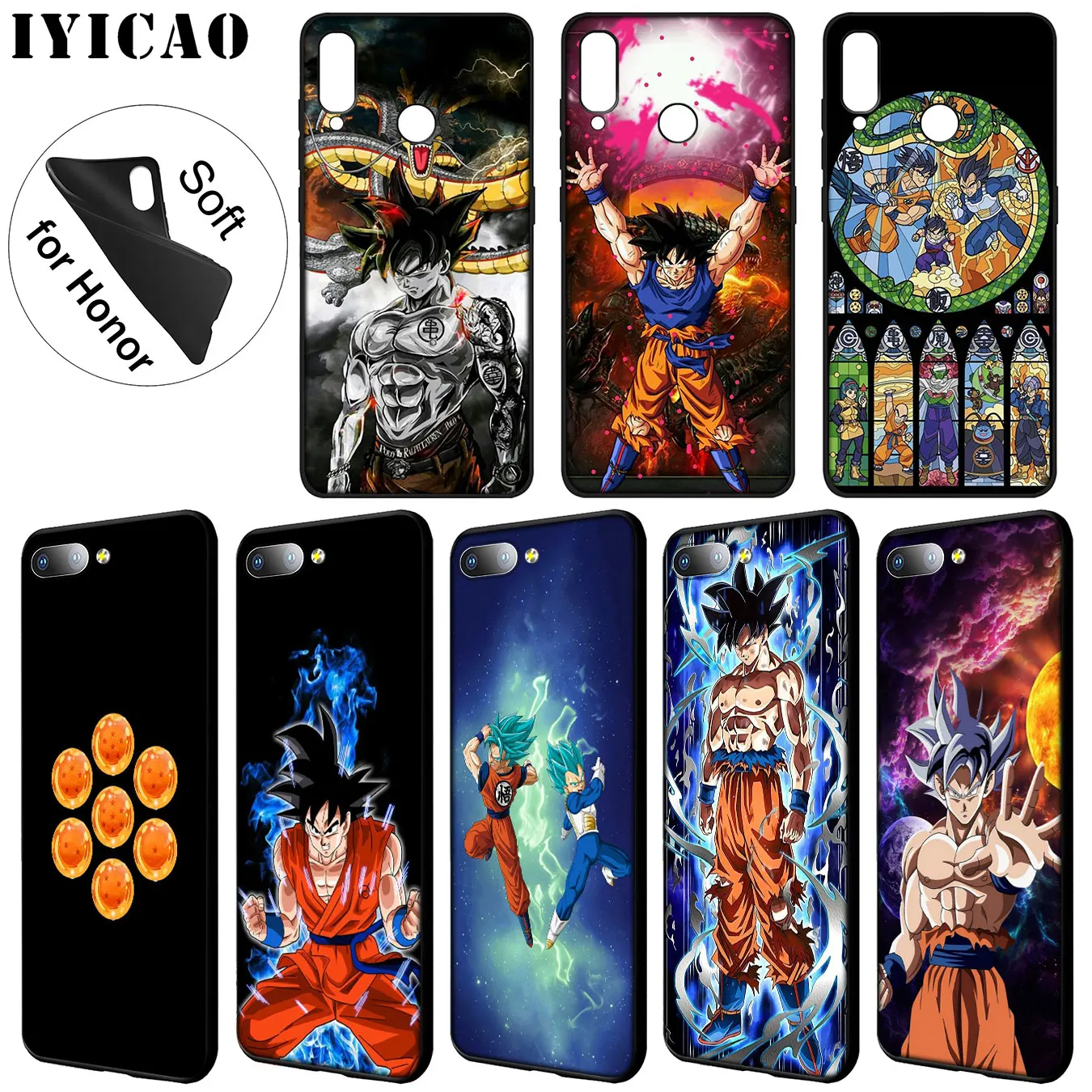 Мягкий чехол для телефона IYICAO Dragon Ball Z Huawei Y9 Y7 Y6 Prime 2019 Honor 20 8C 8X 8 9 9X 10 Lite 7C 7X 7A Pro |