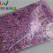 1 мм растворителям Голографический лазерный персикового цвета Макияж блеск Косметическая пудра для век Уход за кожей лица Средства ухода за кожей косметический пыль 1 лот = 50 г