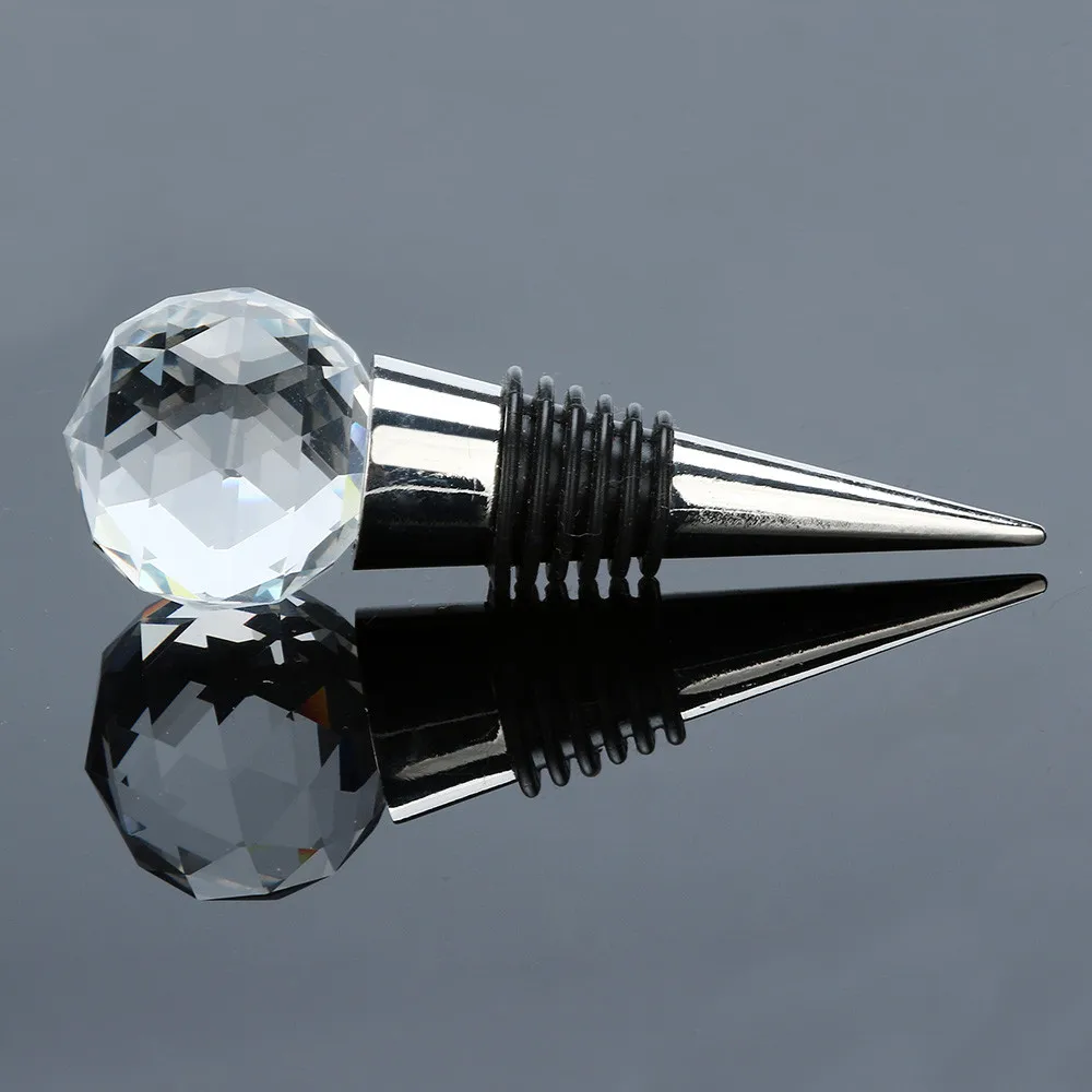 

30mm Diamond Crystal Stainless Steel Champagne Stopper Sparkling Wine Bottle Plug Sealer Convenient Champagne Stopper Hot Sales