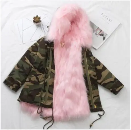 Плотные меховые куртки для девочек; Одежда для маленьких принцесс; коллекция года; зимняя теплая куртка для детей; Верхняя одежда с капюшоном и воротником; плащ; пальто для улицы - Цвет: Ali255Y