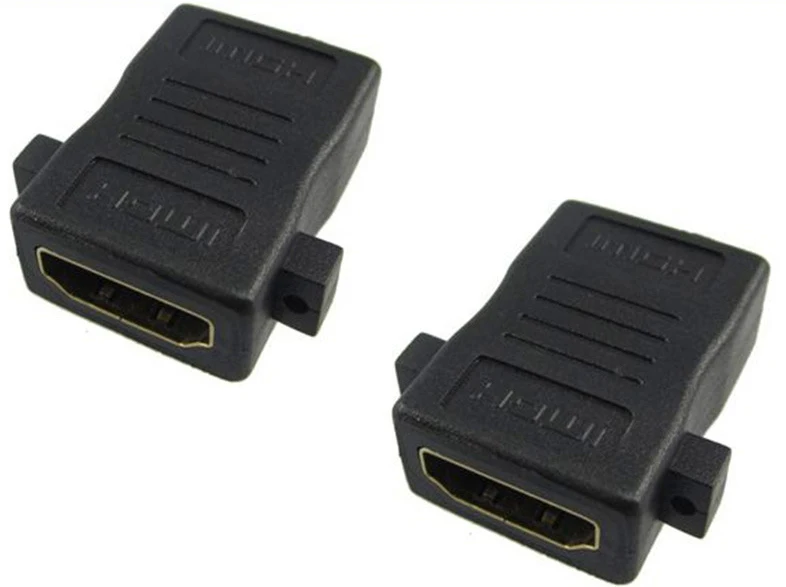 10pcs Hdmi Female To Female F/f Screw Lock Panel Mount Adapter