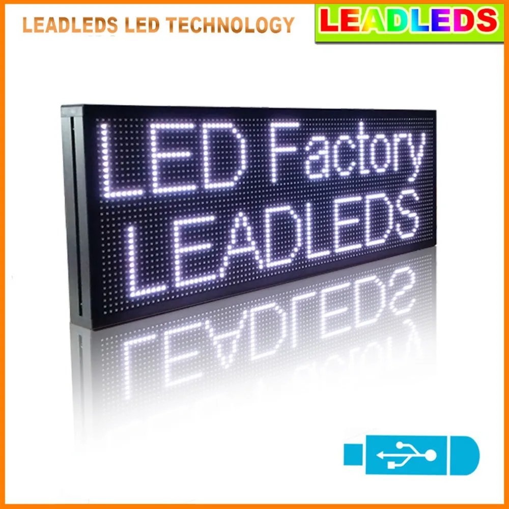 30x11inches White Led display Board Multi line Message usb Programmable Scrolling Message led sign Board for