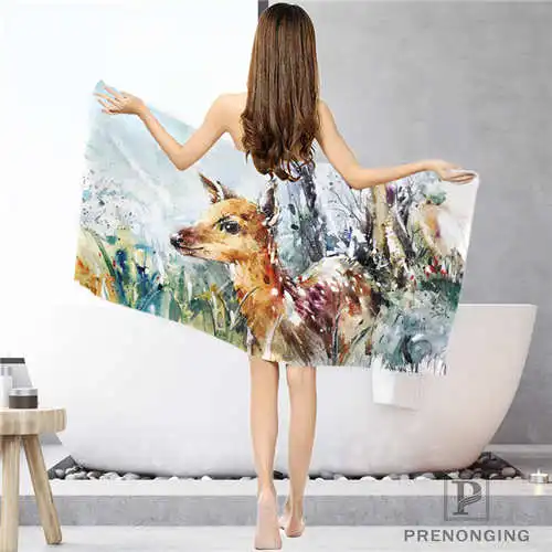 На заказ Deer_Painting(1) полотенце для ванной комнаты полотенце для лица/полотенце для душа Размер s 33x74 см/72x143 см#18-12-17-07-326