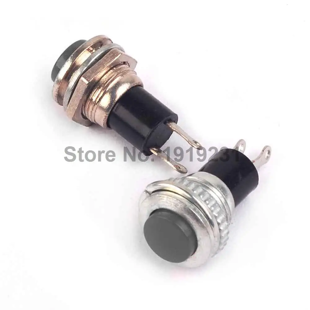 

10PCS Small Button Switch DS-316 Non-self-resetting Jog Lock-on Switch Press Black