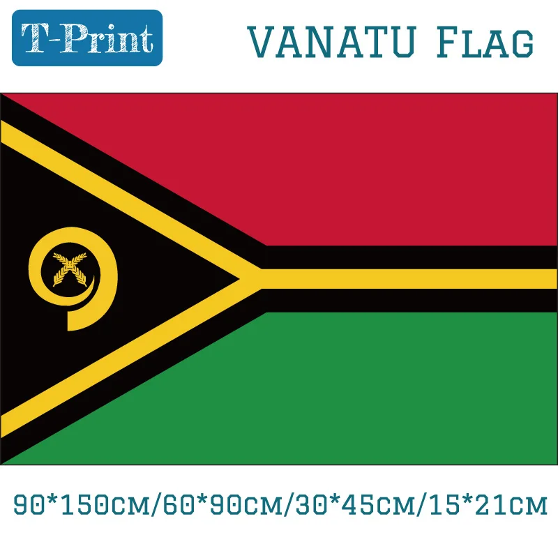 

Vanatu National Flag 90*150cm/60*90cm/15*21cm Digital Printed Banner Polyester Flags 3ft X 5ft