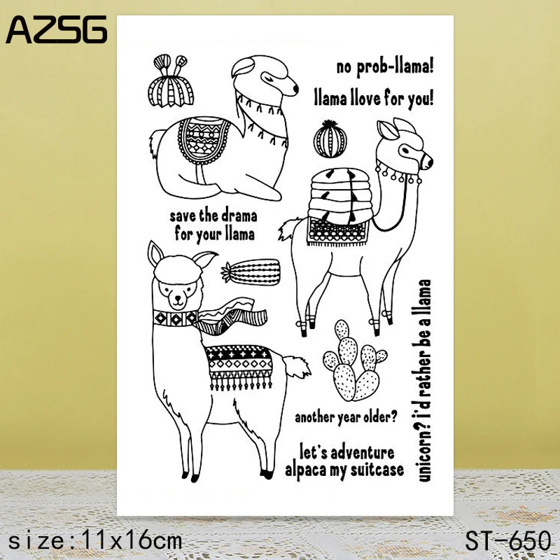 

AZSG Alpaca Clear Stamps/Seals For DIY Scrapbooking/Card Making/Album Decorative Silicone Stamp Crafts