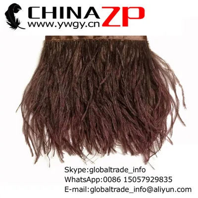 CHINAZP завод 1 ярд в длину перо ширина "-6"(12,5 см-15 см) Высокое качество страусиное перо отделка ленты Ткань Пояс - Цвет: Brown