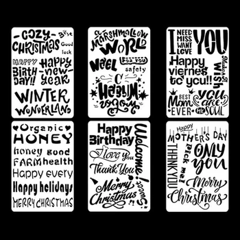 

holiday message scrapbook stencils spray plastic mold shield plastic stencils template