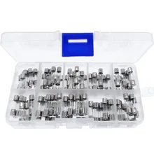 100 шт. быстродействующие Стекло набор предохранителей 5x20 мм 0.2A 0.5A 1A 2A 3A 5A 8A 10A 15A 20A