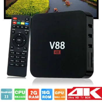 

V88 Android 7.1 UHD 4K RK3229 1G 8G Quad-Core Smart TV Box 1080P HD WiFi H.265