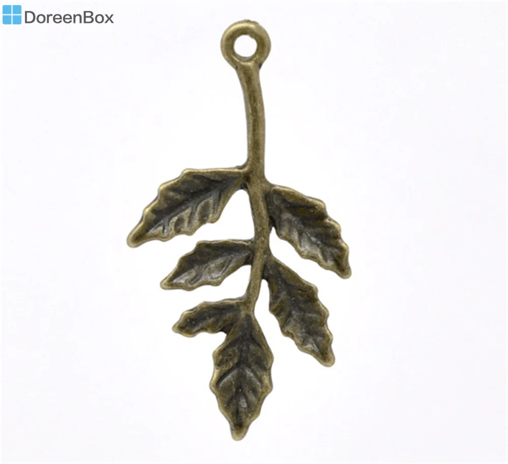 Doreen Box Lovely 50 Bronze Tone Leaf Charm Pendants 30x16mm (B12815) | Украшения и аксессуары