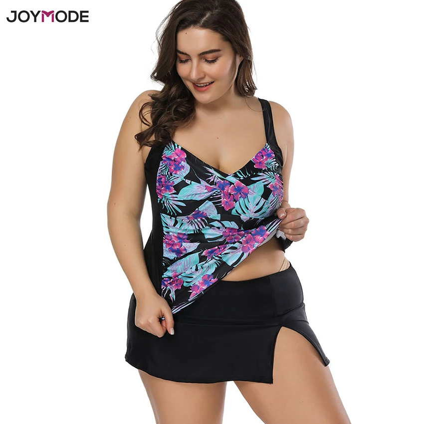 

JOYMODE Two Piece Bikini Swim Underwire Plus Size Women Fat Swim suit Push Up Bikini Swim Dress 2018 Bath Suit