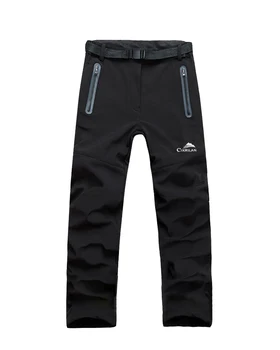 

Men Spring/Autumn/Winter Outdoor Pants Waterproof Windproof Trousers Warm Fleece Backer Soft shell Pants