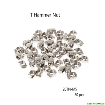 

50Pcs/Set Printer M5 T Hammer Nut Fastener Connector For 2020 Profile