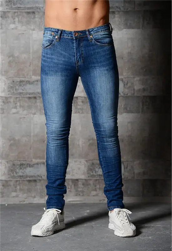 Новое поступление, модные мужские джинсы, модные эластичные мужские джинсы, высокое качество, удобные тонкие мужские хлопковые джинсы, брюки - Цвет: 1