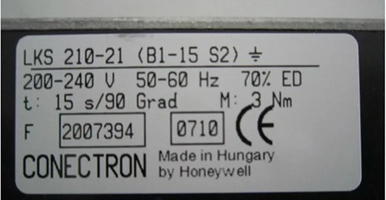 LKS210 21 (B1 15 S2) Honeywell сервопривод гаситель двигателя приводы 3Nm 200 240V 50 60Hz для горелки