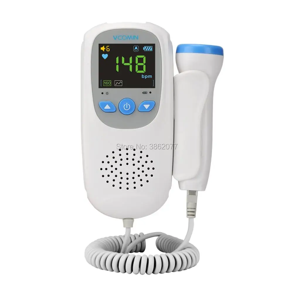 Vcomin Fetal Doppler hand-hold Pocket portable sound Baby heart pregnancy Ultrasound fetal doppler 