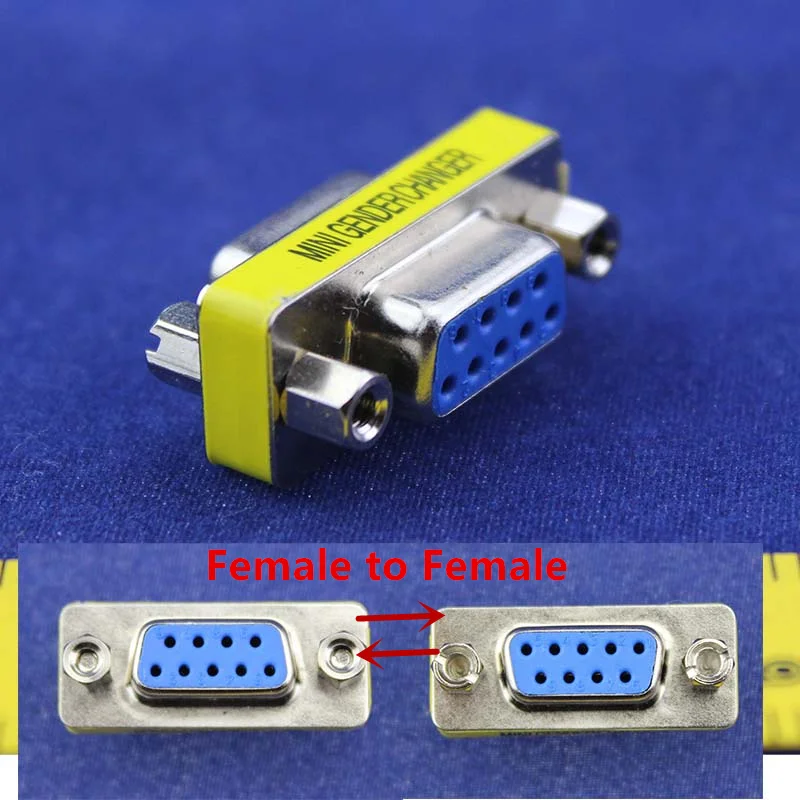 

Free shipping RS232 Gender Changer DB9 pin Serial Gender Changer Adapter Female to Female RS232 to COM