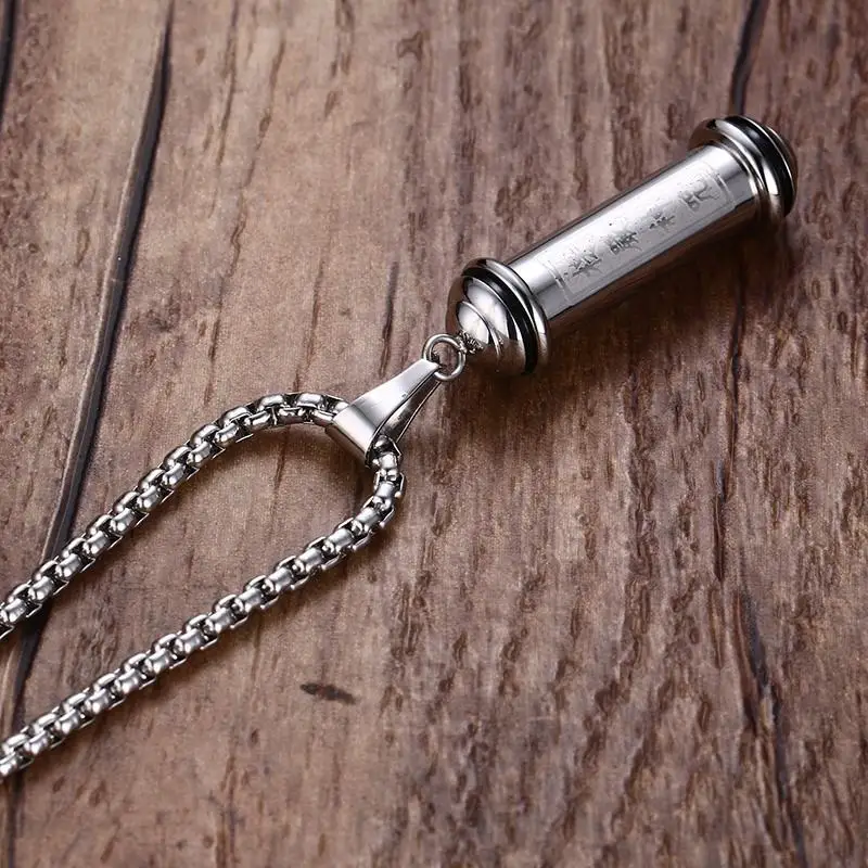 Молитва Писание трубка флакон Jewelry памяти кулон Цепочки и ожерелья Нержавеющая сталь Золото и серебро-цвет Openable Jewellery