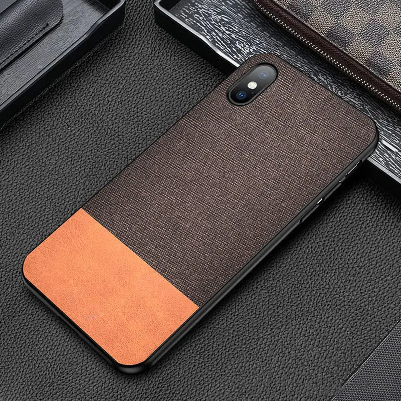 

For iPhone 7 8 6 6s Plus Case Fabric Vintage Phone Case For iPhone X XR XS Max Luxury Canvas Cover For iPhone 6 7 8 XS Max Case