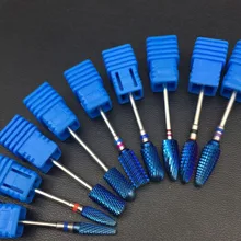 9 тип ногтей Сверло Синий вольфрамовое покрытие Твердосплавный бор резак для ногтей для маникюра для кутикулы сверлильный станок пилки для ногтей