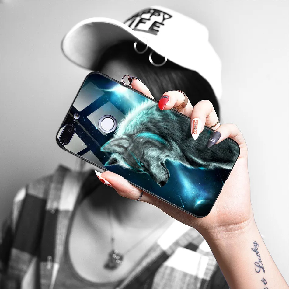 Luxury Tempered Glass Case For Huawei Honor 9 Lite 9 10 Animal Pattern Case on Huawei Mate 10 Lite P20 Lite Pro P Smart Enjoy 7s (11)