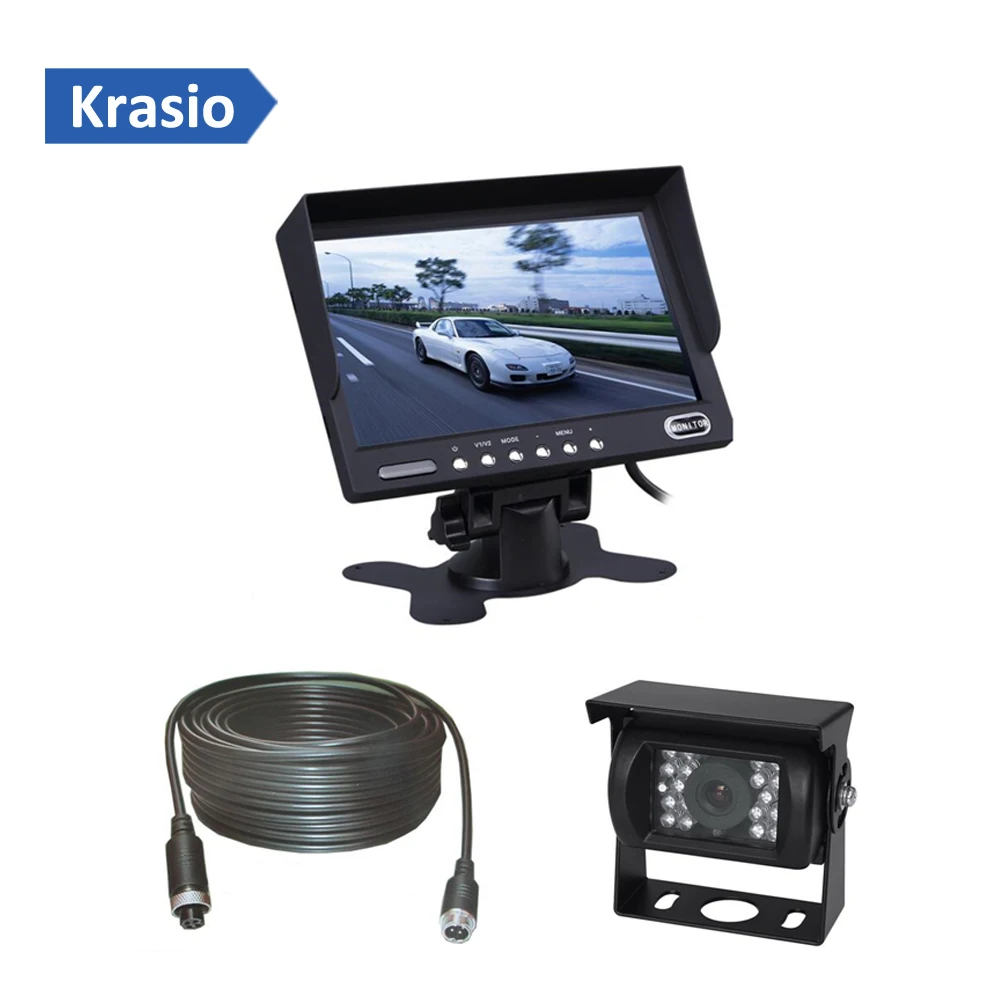 Car Truck Bus Rear View Camera system with LCD monitor 7 inch for crane