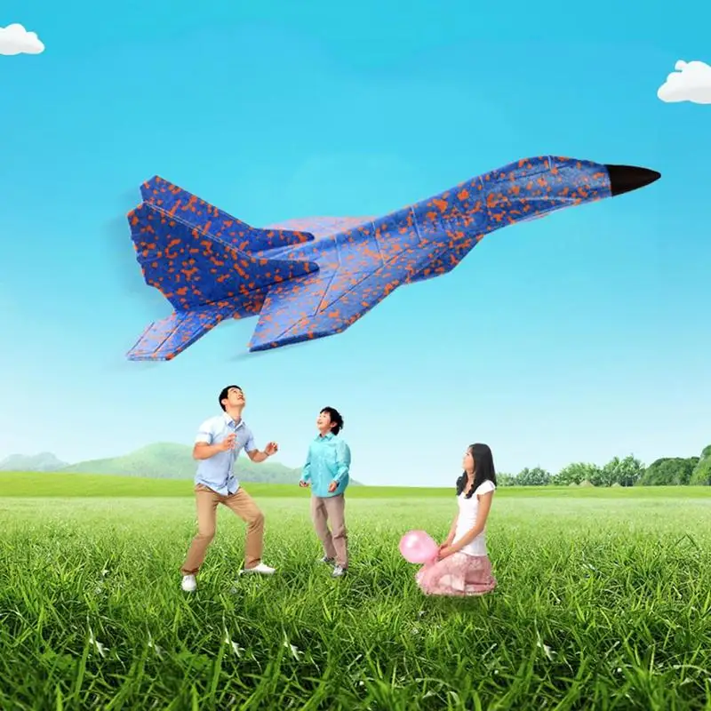 

Blue Rose Red Hand Throwing Airplane Free-flying Fix Wing Durable Epp Foam Capacitor Glider Diy Plane Model Educational Kid Toy