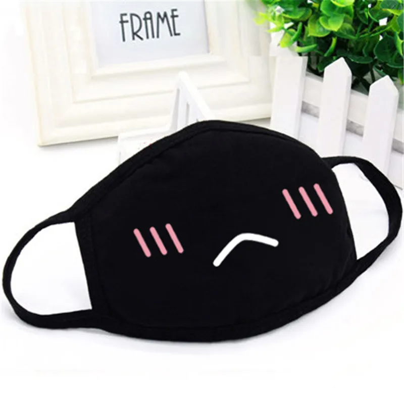 ZWZCYZ, черная хлопковая маска для губ, унисекс, Подростковая маска против пыли, аниме маска, модная маска для здоровья лица и рта, 12 цветов - Цвет: Sad cat