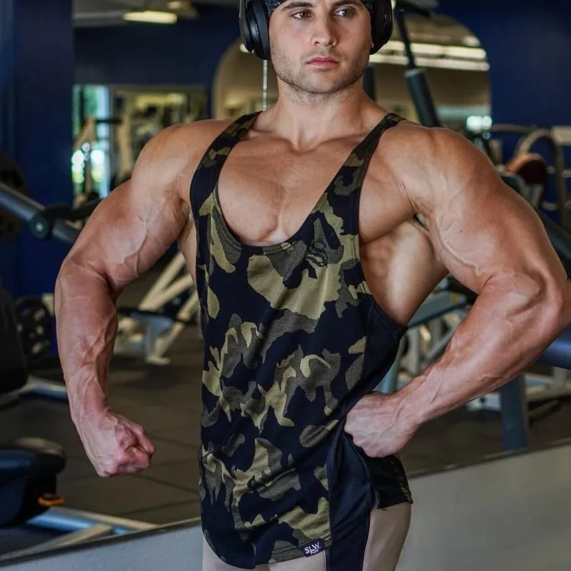 Brand Gyms Clothing Singlet Y Back Tank Top Men Fitness Stringer Vest Canotta Bodybuilding Sleeveless shirt Muscle Tanktop | Мужская