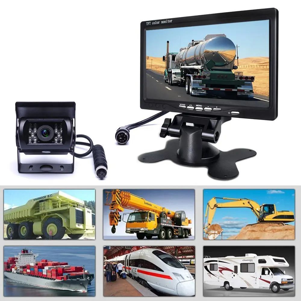 AMprime " автомобильный монитор TFT lcd автомобильная парковочная система+ Водонепроницаемая 18 ИК камера ночного видения для грузовика RV Caravan Bus