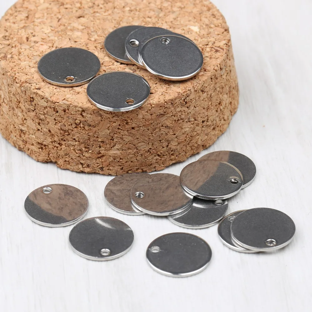 reidgaller 100pcs 12mm dia metal stainless steel stamping blanks diy