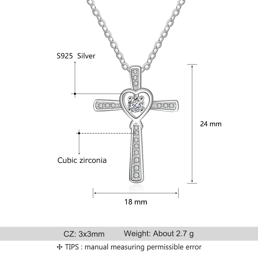 Классическое ожерелье с крестом из стерлингового серебра 925 пробы, полностью покрытое цирконием ожерелье с подвеской s для женщин, ювелирные украшения(Lam Hub Fong