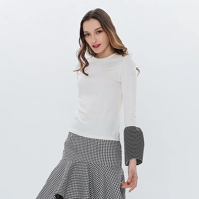 Женская футболка TWOTWINSTYLE белая с длинным рукавом|t-shirt for women|female t-shirtlong sleeve t-shirt |