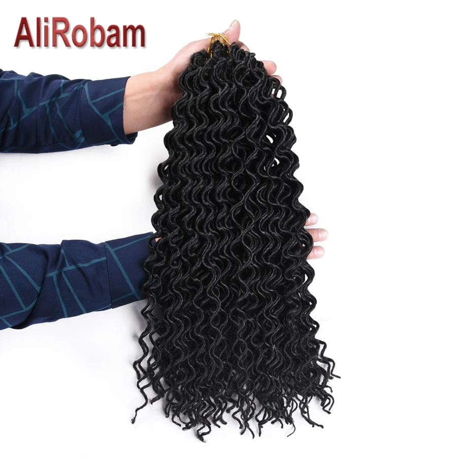AliRobam Crochet Faux Locs Curly Braids 18Inch Pure Braided Hair